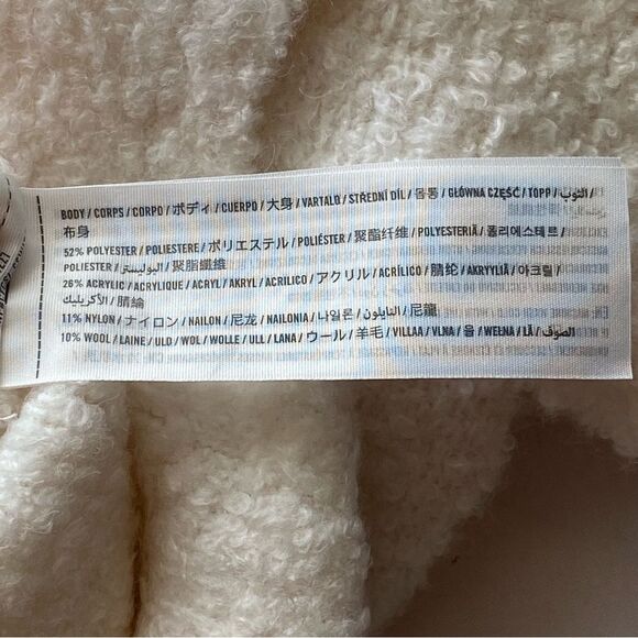 NWT Abercrombie and Fitch Lounge Ivory Boucle Wool Blend Cardigan Size Small - Picture 14 of 16